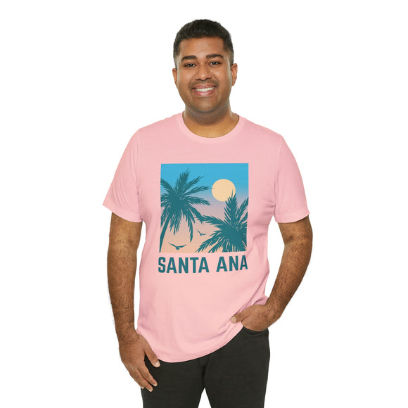 Santa Ana, California T-Shirt - Retro Palm Tree & Beach Unisex Santa Ana Shirt