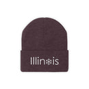 Illinois Knit Beanie - Adult Embroidered Snowflake Illinois Knit Hat-21