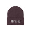 Illinois Knit Beanie - Adult Embroidered Snowflake Illinois Knit Hat