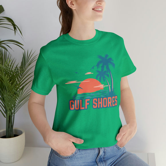 Gulf Shores, Alabama T-Shirt - Retro Palm Tree & Beach Unisex Gulf Shores Shirt