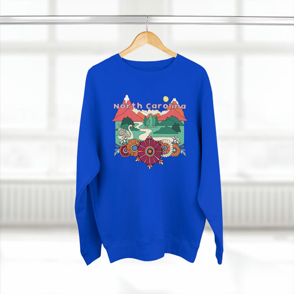 Premium North Carolina Crewneck Sweatshirt - Retro Unisex Sweatshirt