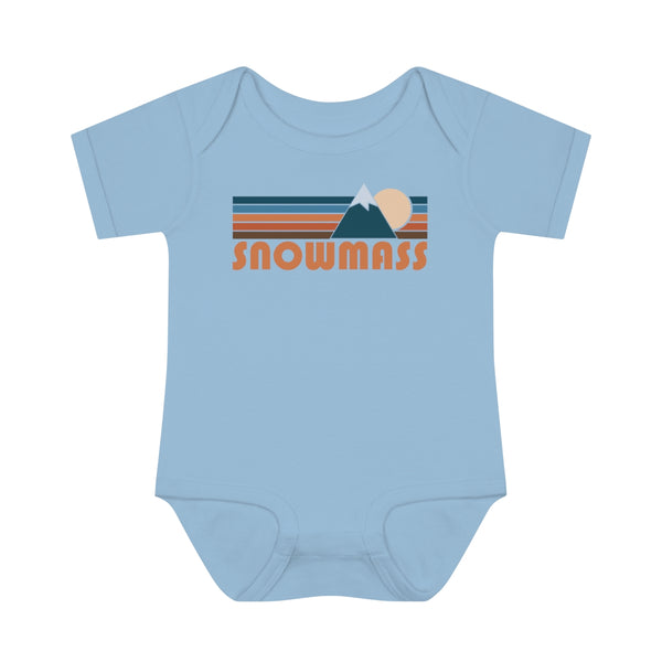 Snowmass Baby Bodysuit - Retro Mountain Snowmass, Colorado Baby Bodysuit