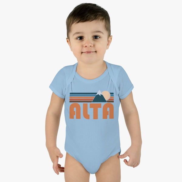 Alta Baby Bodysuit - Retro Mountain Alta, Utah Baby Bodysuit