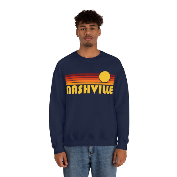 Nashville, Tennessee Sweatshirt - Retro Sunset Unisex