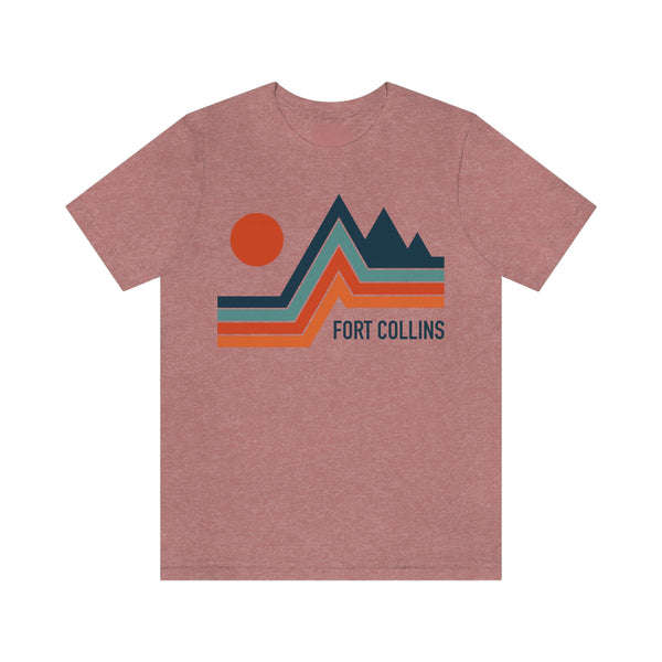 Fort Collins, Colorado T-Shirt - Retro Mountain Unisex Fort Collins Shirt