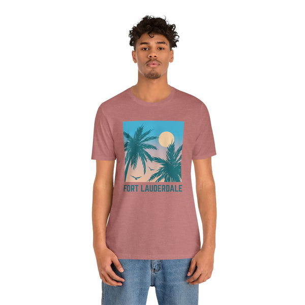 Fort Lauderdale, Florida T-Shirt - Retro Palm Tree & Beach Unisex Fort Lauderdale Shirt