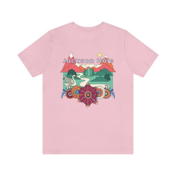 Jackson Hole T-Shirt - Retro Mountain / Hippie Style Jackson Hole, Wyoming Shirt
