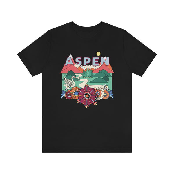 Aspen Shirt, Colorado Retro T-Shirt, Hippie Style Colorado tee, Aspen Mountain Shirt