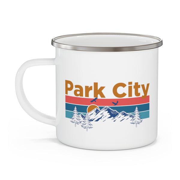 Park City, Utah Camp Mug - Mountain Sunset Enamel Campfire Park City Mug