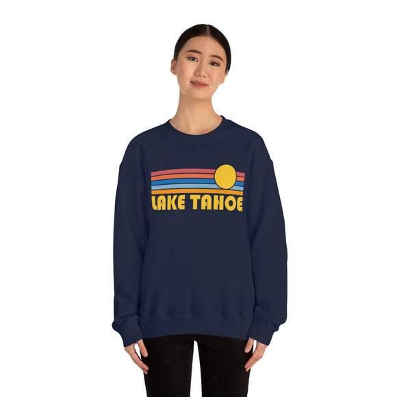 Lake Tahoe, California Sweatshirt - Retro Sunrise Unisex