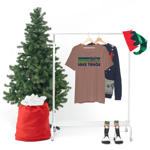 Lake Tahoe T-Shirt - Retro Mountain Bike Adult Unisex Lake Tahoe, Idaho T Shirt