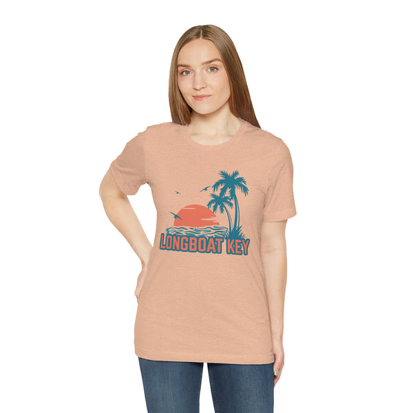 Longboat Key, Florida T-Shirt - Retro Palm Tree & Beach Unisex Longboat Key Shirt