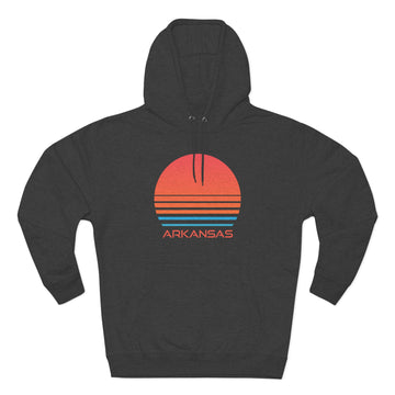 Buy charcoal-heather Premium Arkansas Hoodie - Retro 80s Unisex Sweatshirt