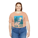 San Jose, California T-Shirt - Retro Palm Tree & Beach Unisex San Jose Shirt-43