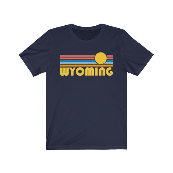 Wyoming T-Shirt - Retro Sunrise Adult Unisex Wyoming T Shirt