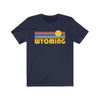 Wyoming T-Shirt - Retro Sunrise Adult Unisex Wyoming T Shirt