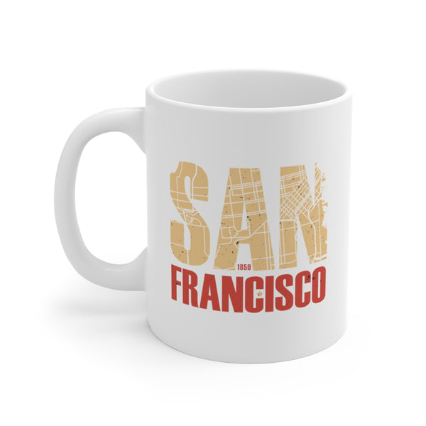 San Francisco Mug - Map Design Ceramic San Francisco, California Mug