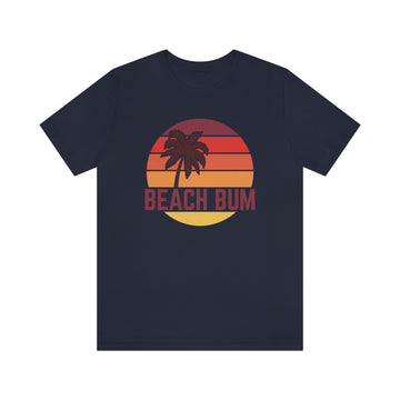 Buy navy Beach Bum T-Shirt - Retro Palm Tree Unisex Beach Bum Shirt