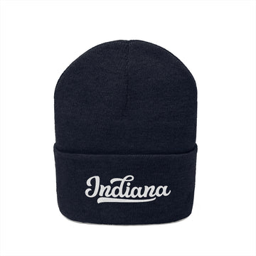 Indiana Beanie - Adult Hand Lettered Embroidered Indiana Knit Hat - 0