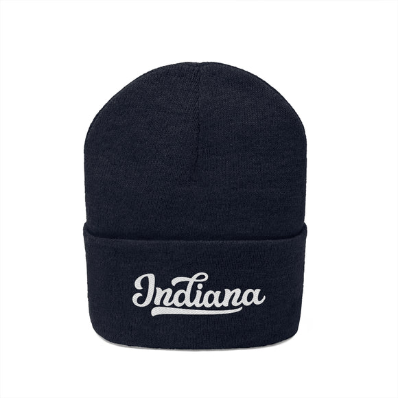 Indiana Beanie - Adult Hand Lettered Embroidered Indiana Knit Hat