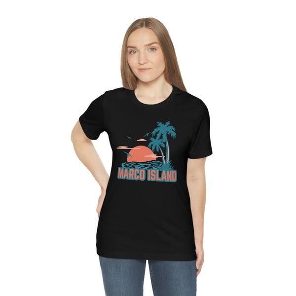 Marco Island, Florida T-Shirt - Retro Palm Tree & Beach Unisex Marco Island Shirt