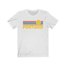 Portland, Oregon T-Shirt - Retro Sunrise Adult Unisex Portland T Shirt-2