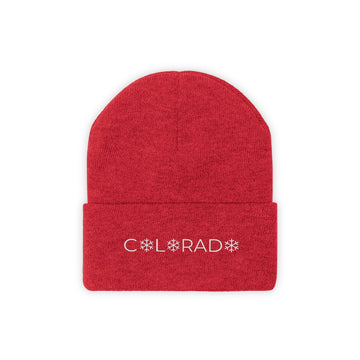 Buy true-red Colorado Beanie - Adult Embroidered Colorado Flag Knit Hat