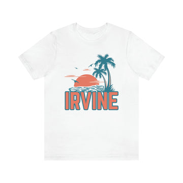 Buy white Irvine, California T-Shirt - Retro Palm Tree &amp; Beach Unisex Irvine Shirt