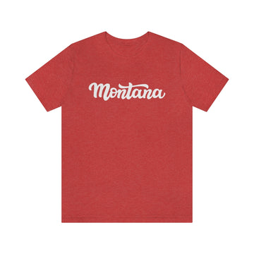 Buy heather-red Montana T-Shirt - Hand Lettered Unisex Montana Shirt