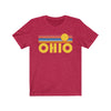 Ohio T-Shirt - Retro Sunrise Adult Unisex Ohio T Shirt