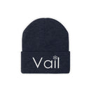 Vail, Colorado Knit Beanie - Adult Embroidered Snowflake Vail Knit Hat-17