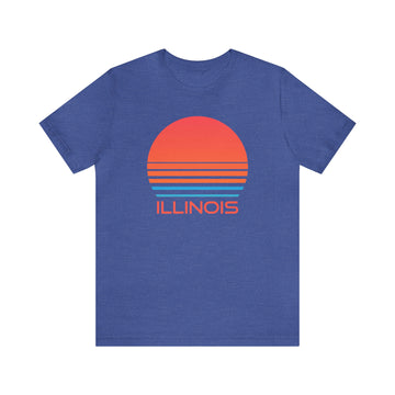 Buy heather-true-royal Illinois T-Shirt - Retro 80s Unisex Illinois Shirt