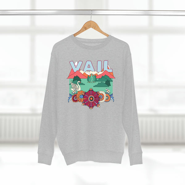 Premium Vail, Colorado Crewneck Sweatshirt - Retro Unisex Sweatshirt