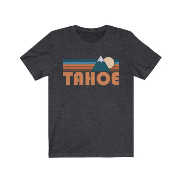 Buy dark-grey-heather Tahoe, California T-Shirt - Retro Mountain Adult Unisex Tahoe T Shirt