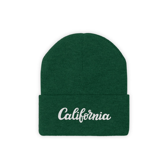 California Beanie - Adult Hand Lettered Embroidered California Knit Hat