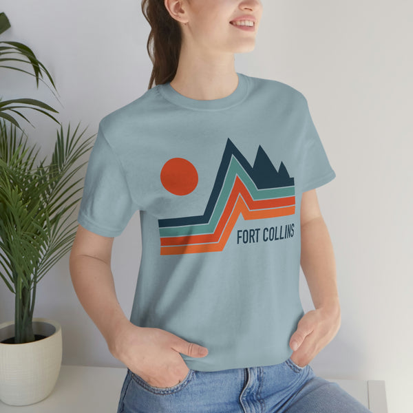 Fort Collins, Colorado T-Shirt - Retro Mountain Unisex Fort Collins Shirt