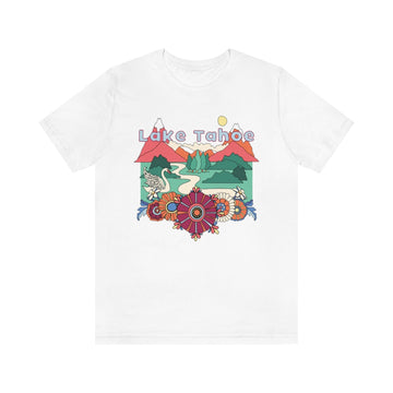 Buy white Lake Tahoe T-Shirt - Retro Mountain / Hippie Style Lake Tahoe, California Shirt