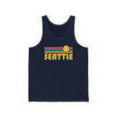 Seattle, Washington Tank Top - Unisex Seattle Tank Top Retro Sun-1