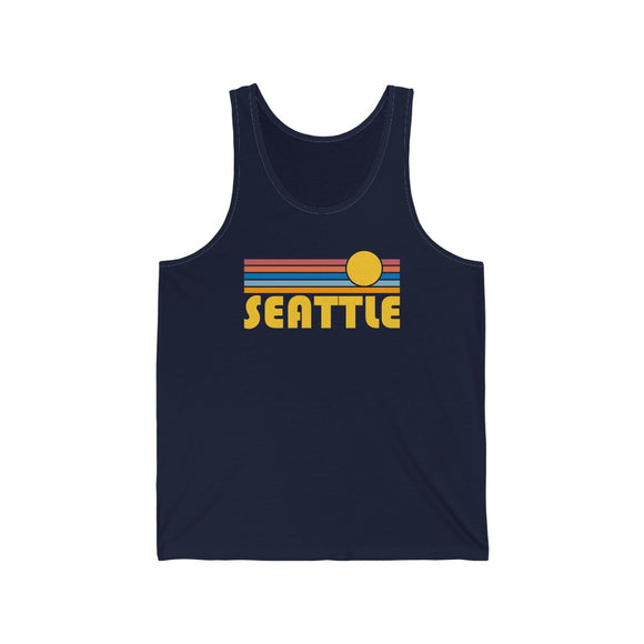 Seattle, Washington Tank Top - Unisex Seattle Tank Top Retro Sun