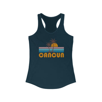 Cancun, Mexico Women's Tank - Retro Palm Tree Women's Racerback Cancun Tank Top