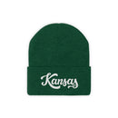 Kansas Beanie - Adult Hand Lettered Embroidered Kansas Knit Hat-1