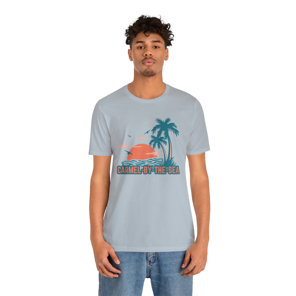 Carmel-by-the-Sea, California T-Shirt - Retro Palm Tree & Beach Unisex Carmel-by-the-Sea Shirt