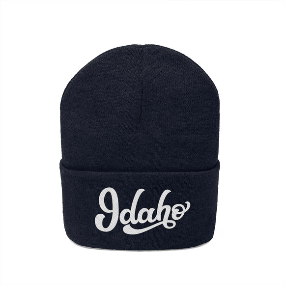 Idaho Beanie - Adult Hand Lettered Embroidered Idaho Knit Hat