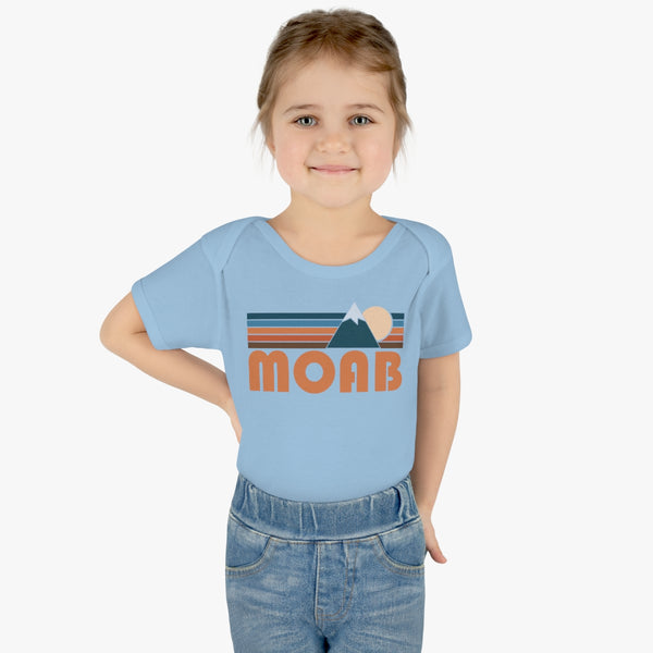 Moab Baby Bodysuit - Retro Mountain Moab, Utah Baby Bodysuit