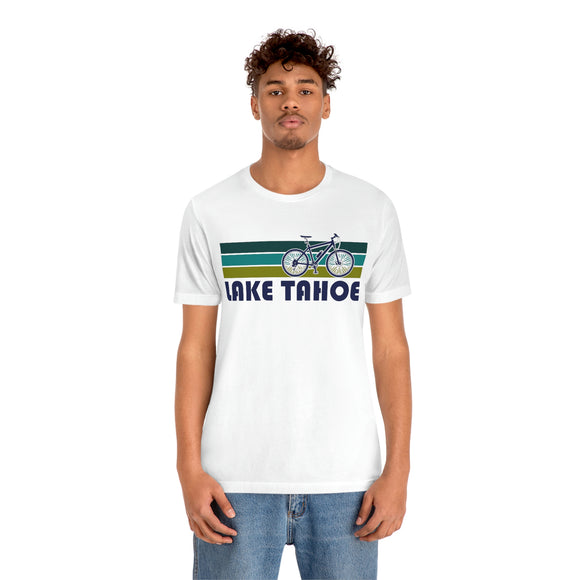 Lake Tahoe T-Shirt - Retro Mountain Bike Adult Unisex Lake Tahoe, Idaho T Shirt