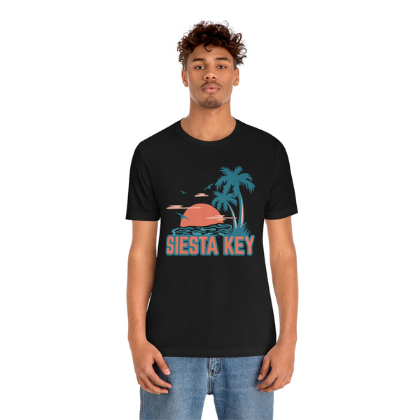 Siesta Key, Florida T-Shirt - Retro Palm Tree & Beach Unisex Siesta Key Shirt