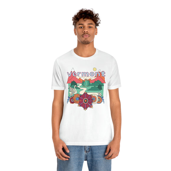 Vermont Shirt, Vermont Retro T-Shirt, Hippie Style Vermont tee, Vermont Mountain Shirt