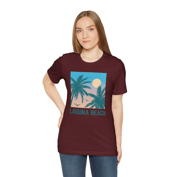 Laguna Beach, California T-Shirt - Retro Palm Tree & Beach Unisex Laguna Beach Shirt