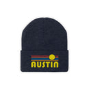 Austin, Texas Beanie - Adult Embroidered Retro Sunset Austin Knit Hat-1