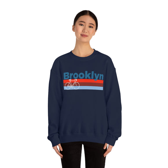 Brooklyn, New York Sweatshirt Retro Bike - Unisex Adult Crewneck Brooklyn Sweatshirt